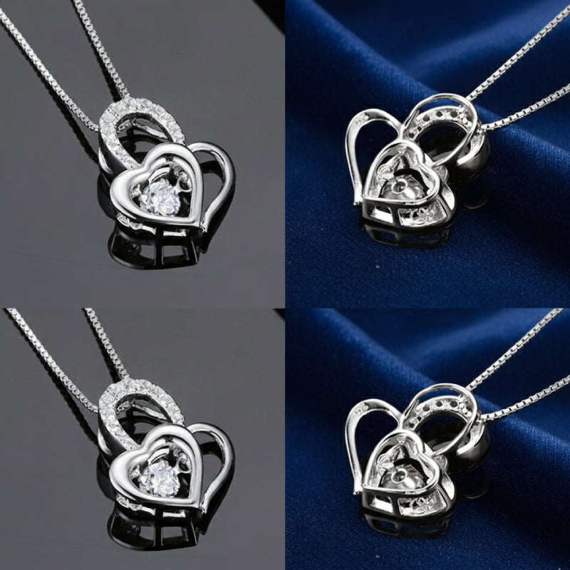 “Anabel” Heart to Heart Cubic Zirconia Classic Necklace