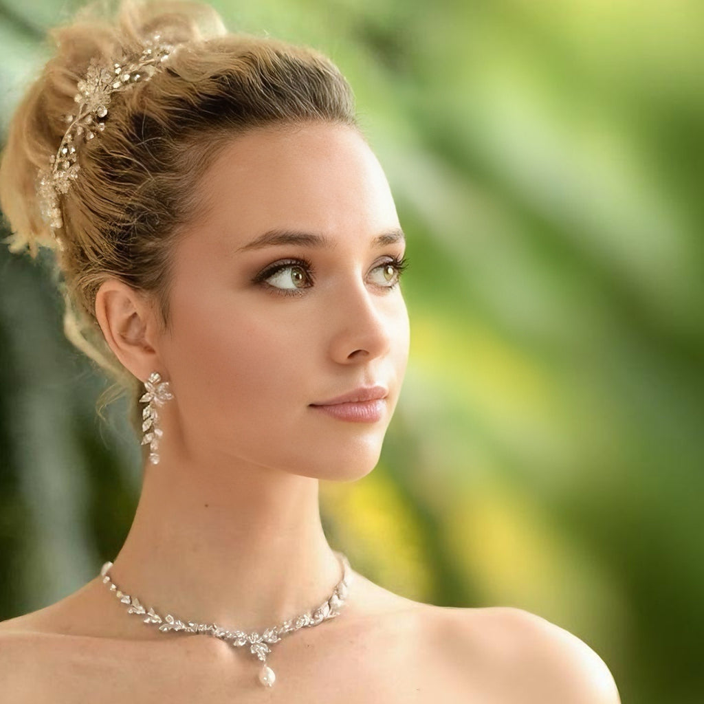 Marquise Long Crystal Chandelier Moissanite Bridal Earrings, Moissanite Wedding Earrings