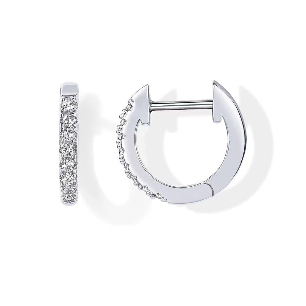 Moissanite Classic Cuff Earrings Huggie Stud