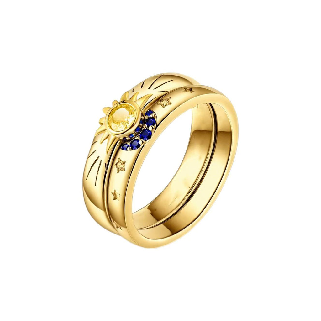 Stackable Sun and Moon Celestial couple ring & Friendship Ring & Promise Ring
