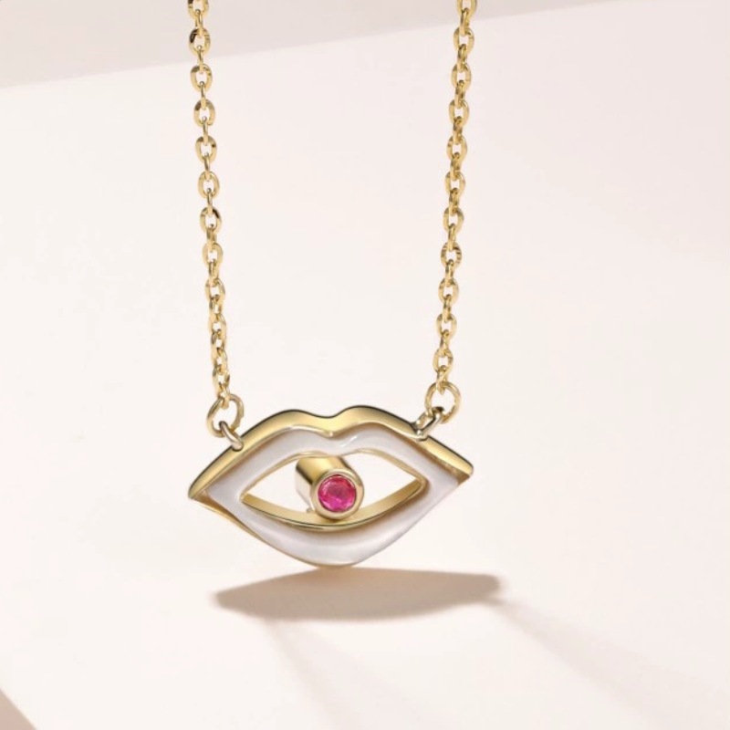 Pendentif œil turc au design unique orné de zirconiums cubiques