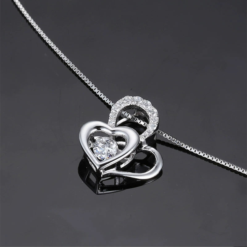“Anabel” Heart to Heart Cubic Zirconia Classic Necklace