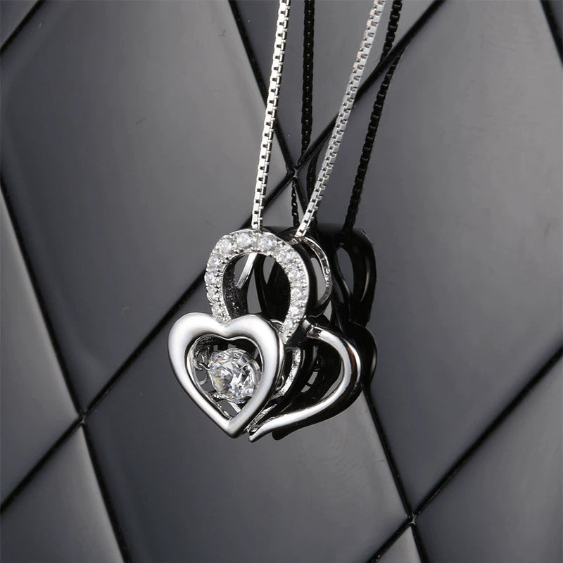 “Anabel” Heart to Heart Cubic Zirconia Classic Necklace