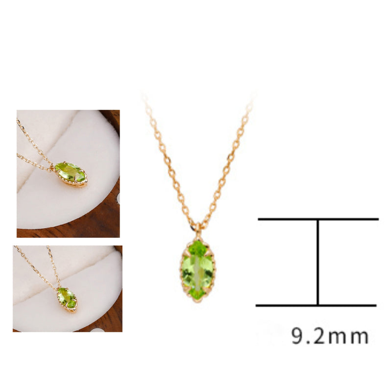 Mabeline - Oval Cut Peridot Classic Necklace
