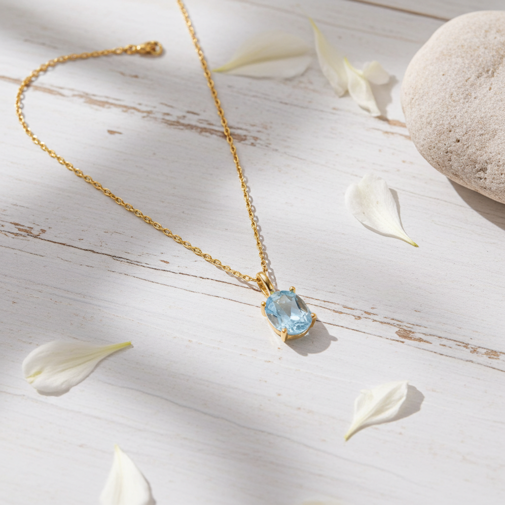 Elara Oval Cut Topaz Classic Necklace