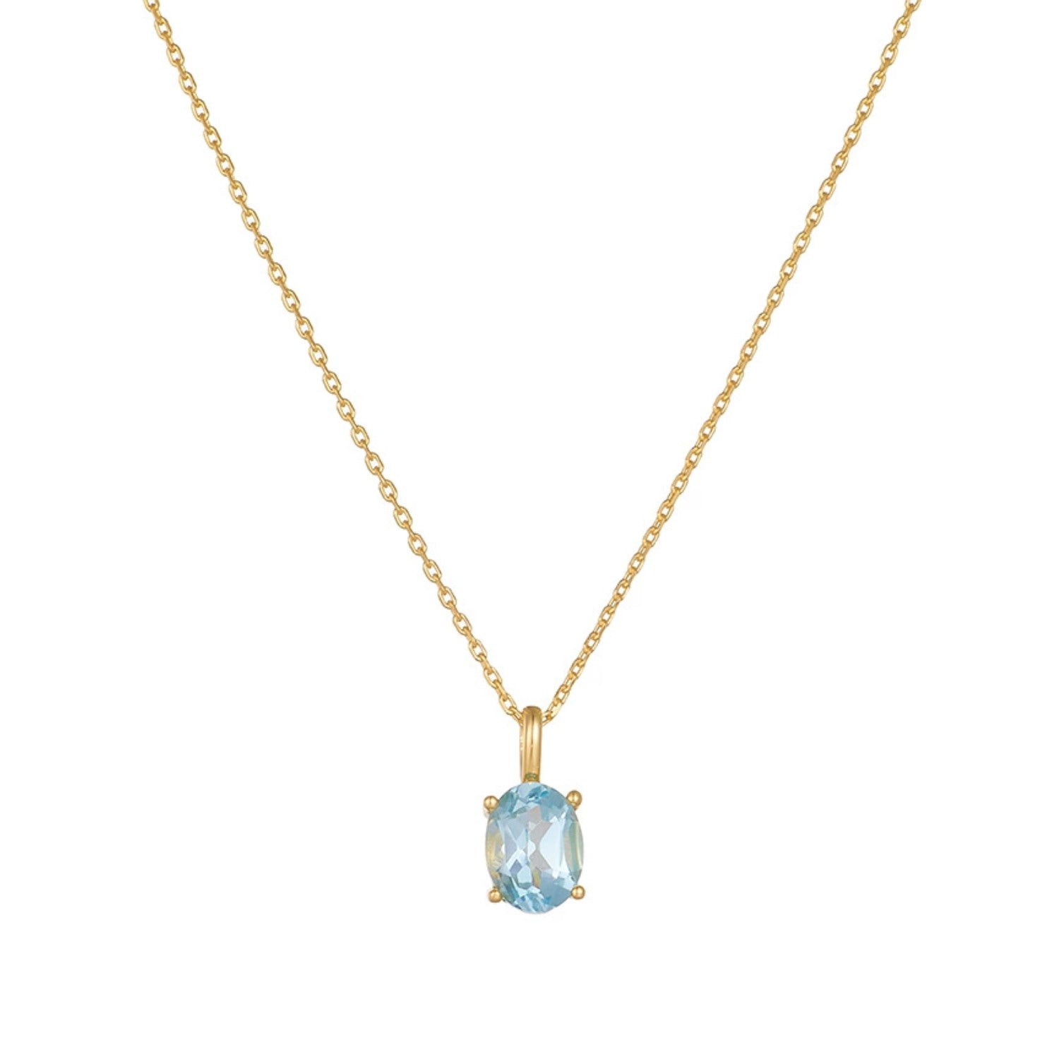 Elara Oval Cut Topaz Classic Necklace