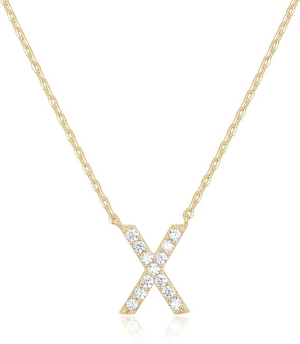 Adelaide Elegant  Moissanite Letter Dainty Classic Necklace