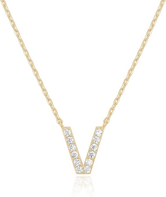 Adelaide Elegant  Moissanite Letter Dainty Classic Necklace