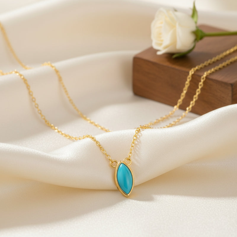 Atlantis-Oval Cut Turquoise Classic Necklace
