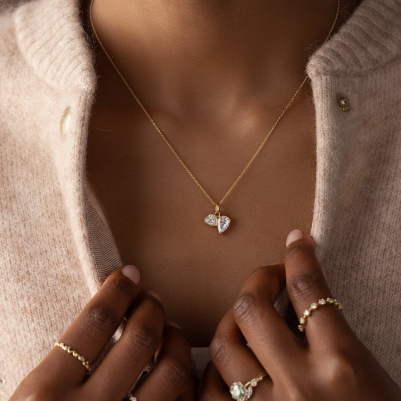 "Theodore" Heart to Heart Cut Cubic Zirconia Classic Necklace