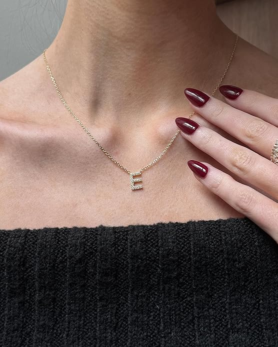 Adelaide Elegant  Moissanite Letter Dainty Classic Necklace