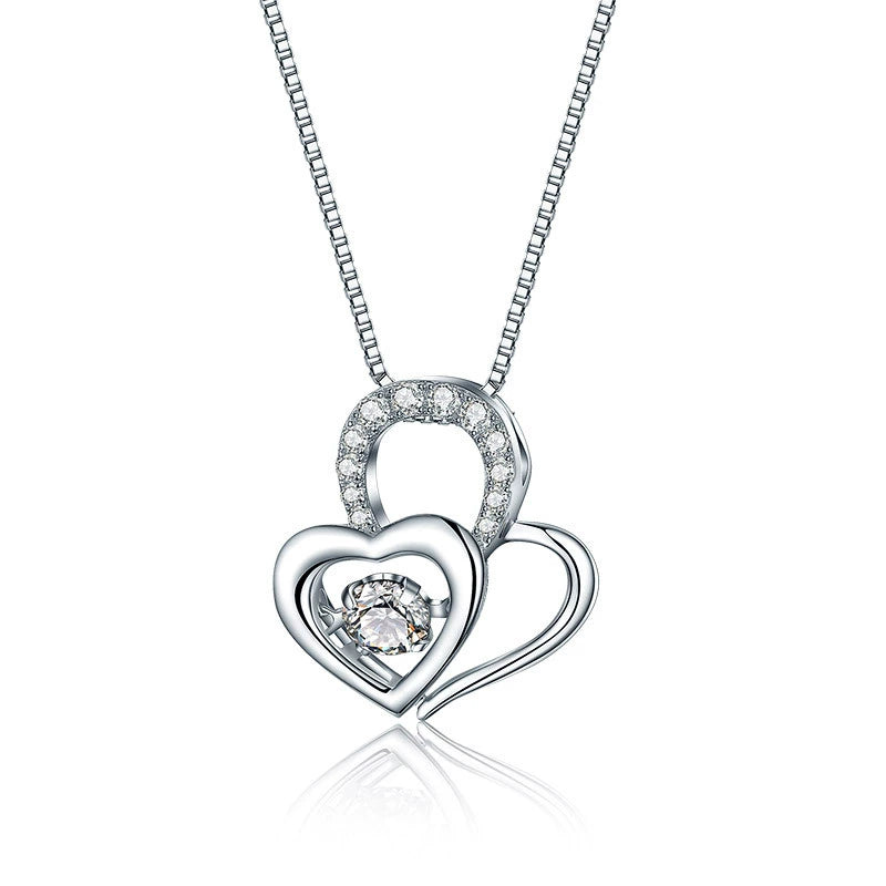“Anabel” Heart to Heart Cubic Zirconia Classic Necklace