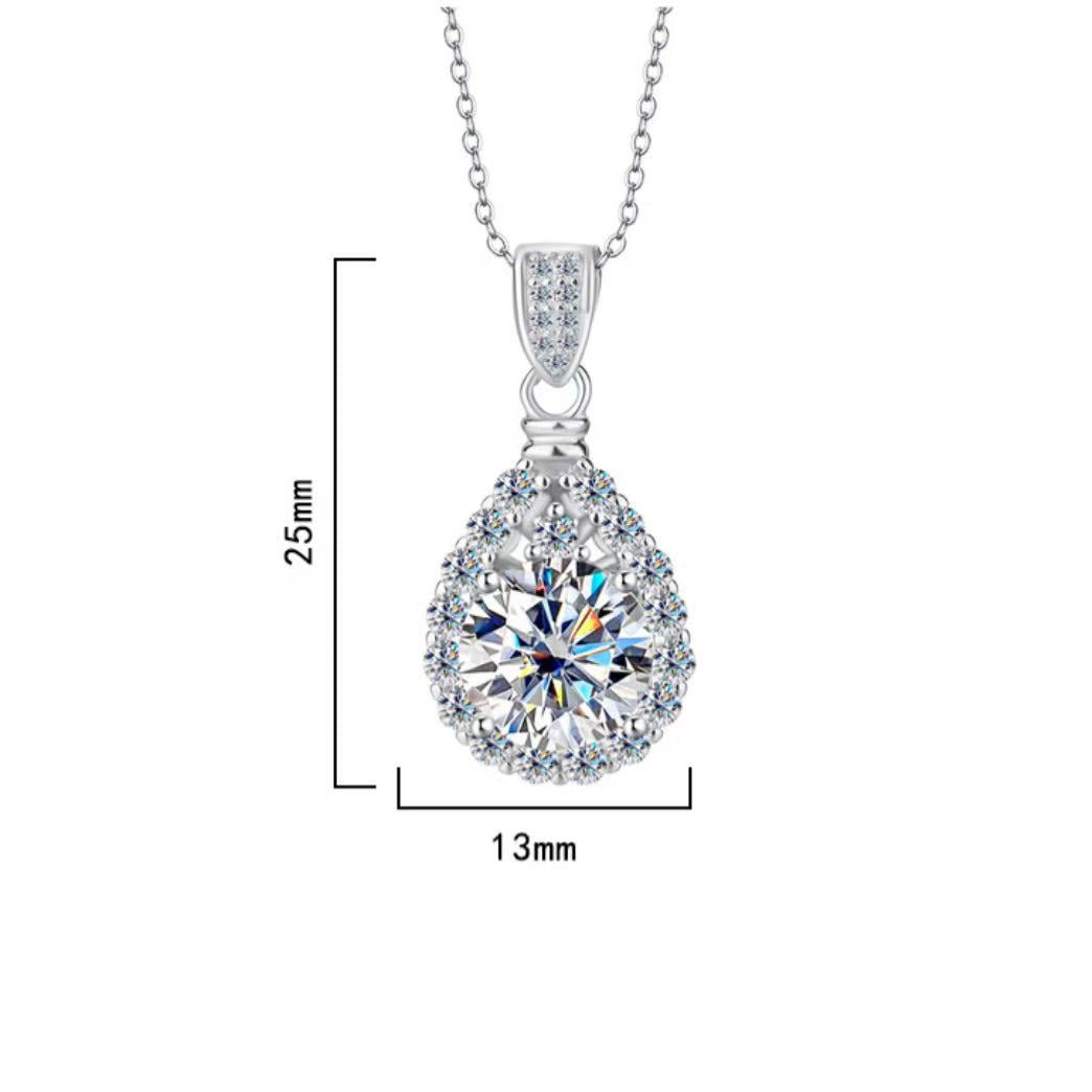 Verdantia - Round Cut Green Moissanite Halo Necklace
