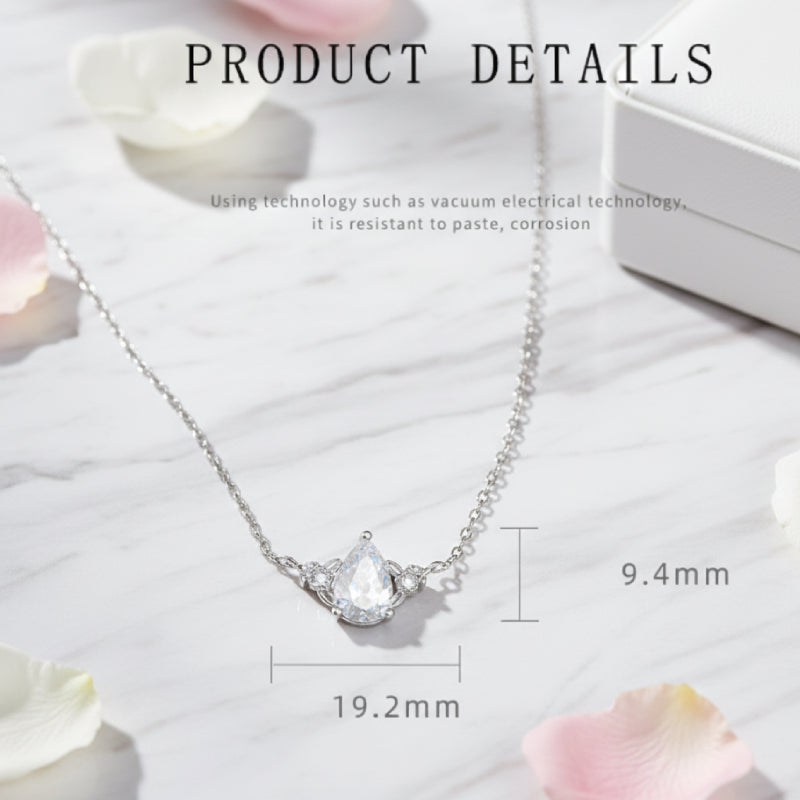 "Eira" Pear Cut Cubic Zirconia Classic Necklace