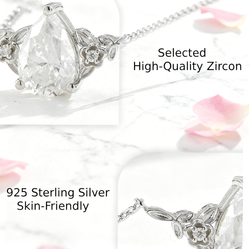 "Eira" Pear Cut Cubic Zirconia Classic Necklace