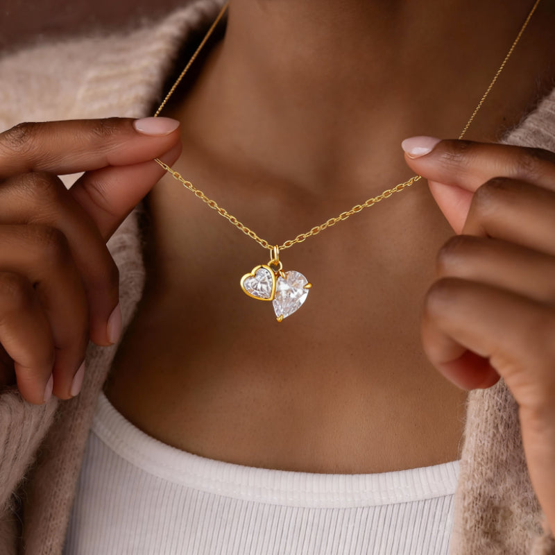 "Theodore" Heart to Heart Cut Cubic Zirconia Classic Necklace