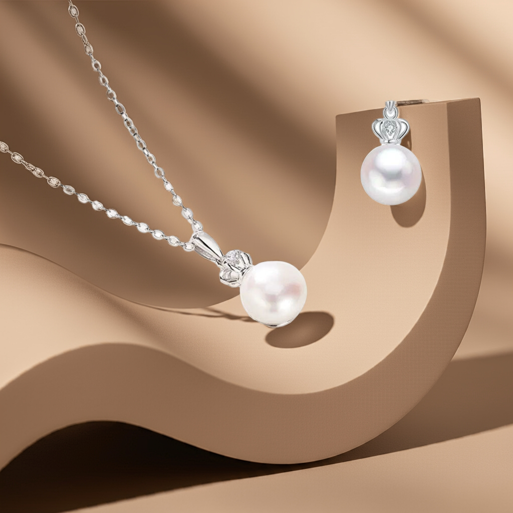 Pearlora Round Cut Pearl Classic Necklace