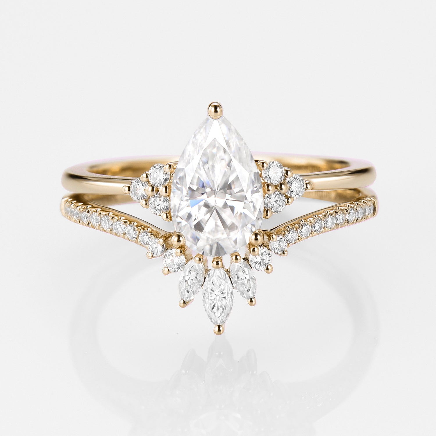 Pear Cut Moissanite Ring Classic Luxury Wedding Ring - Marjorie