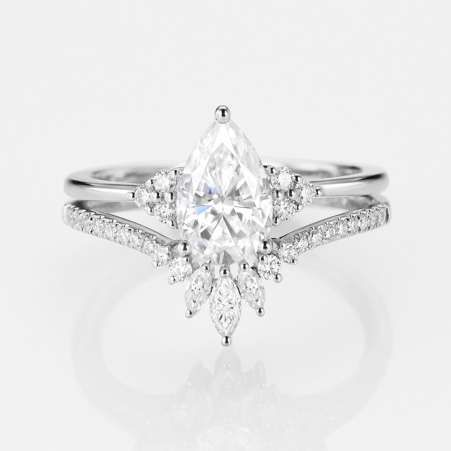 Pear Cut Moissanite Ring Classic Luxury Wedding Ring - Marjorie