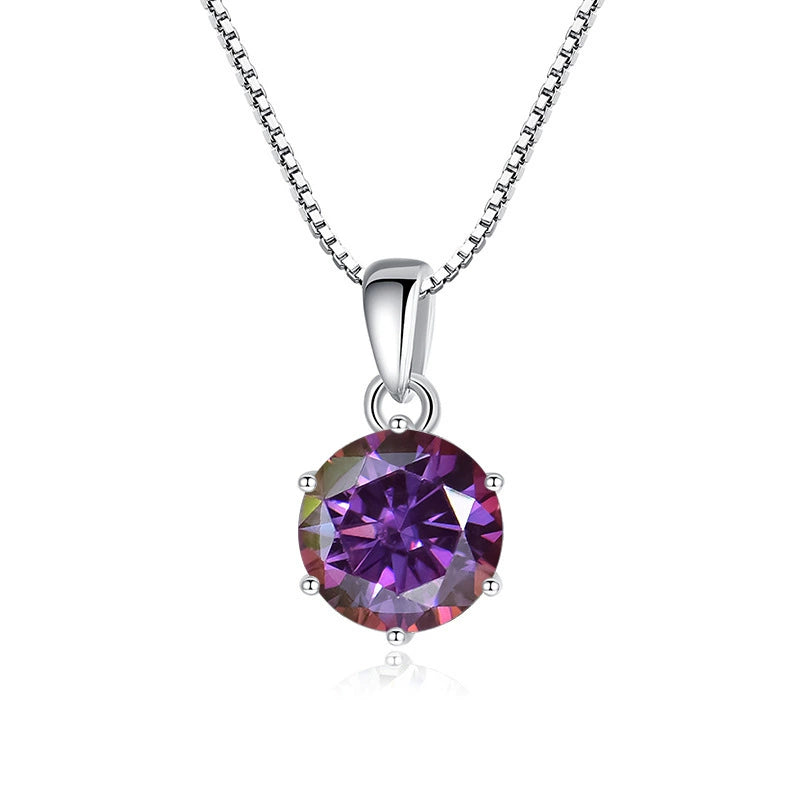 Isla Round Cut Moissanite Classic Necklace