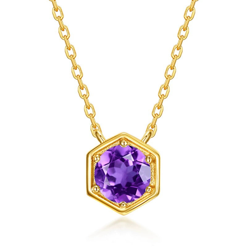 12 Months Birthstone Round Cut Classic Necklace