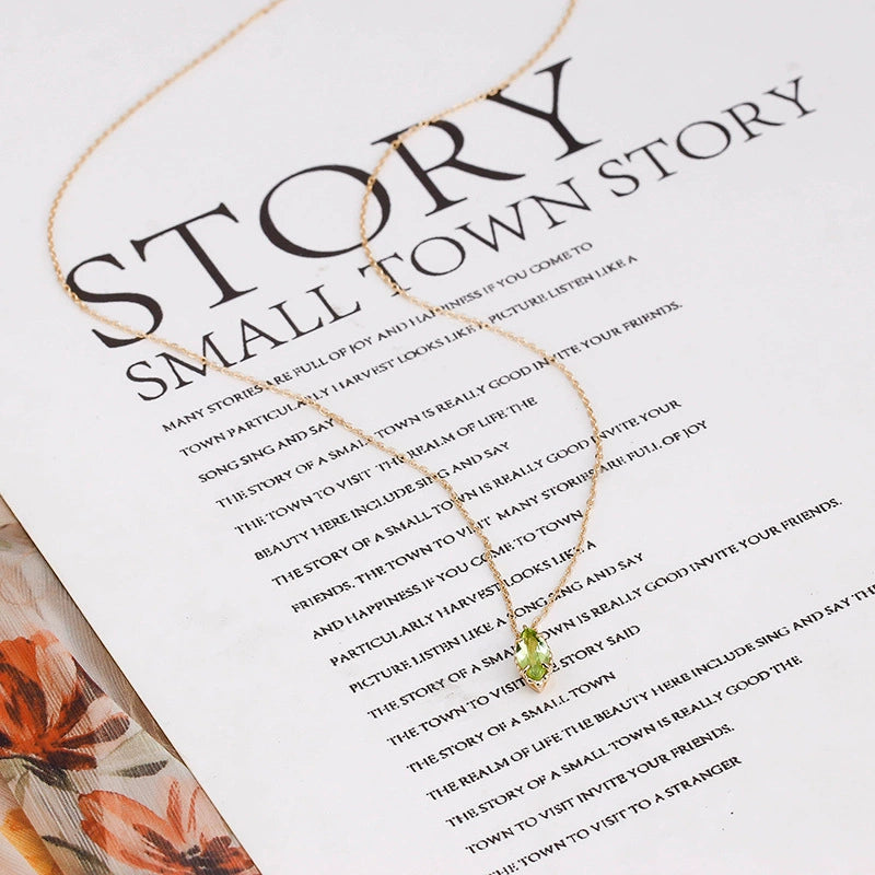 Mabeline - Oval Cut Peridot Classic Necklace