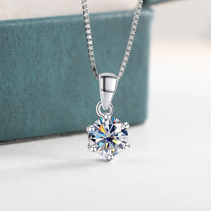 Isla Round Cut Moissanite Classic Necklace