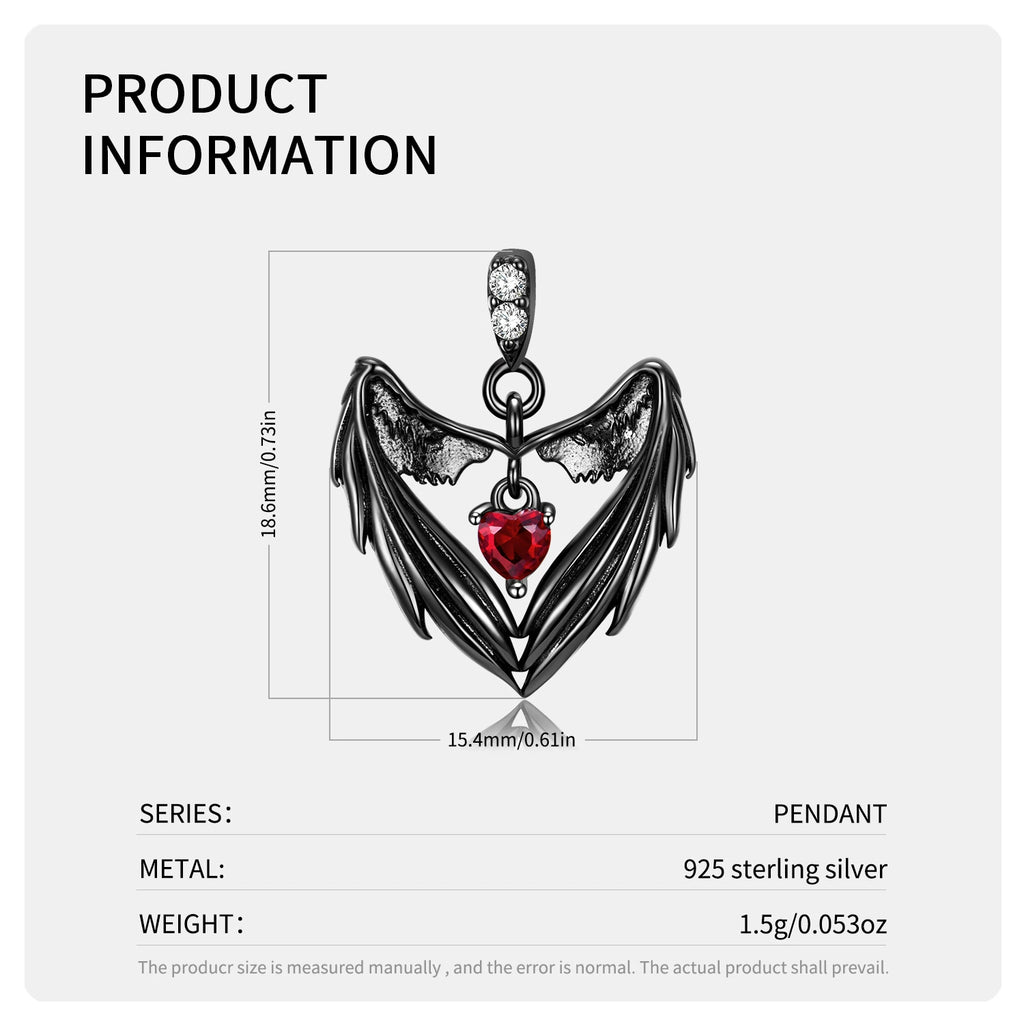 Flying Wings Heart Unique Gothic Design Pendant