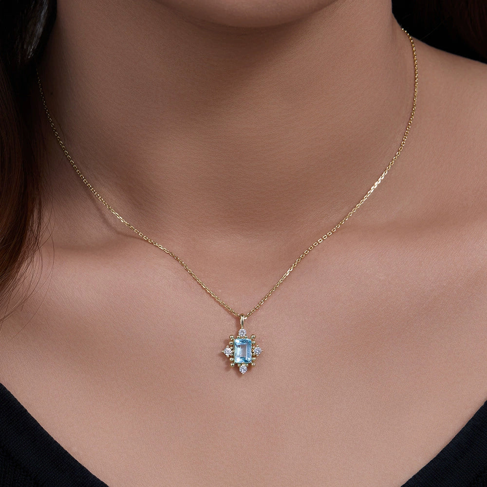 Melora Emerald Cut Topaz Classic Necklace