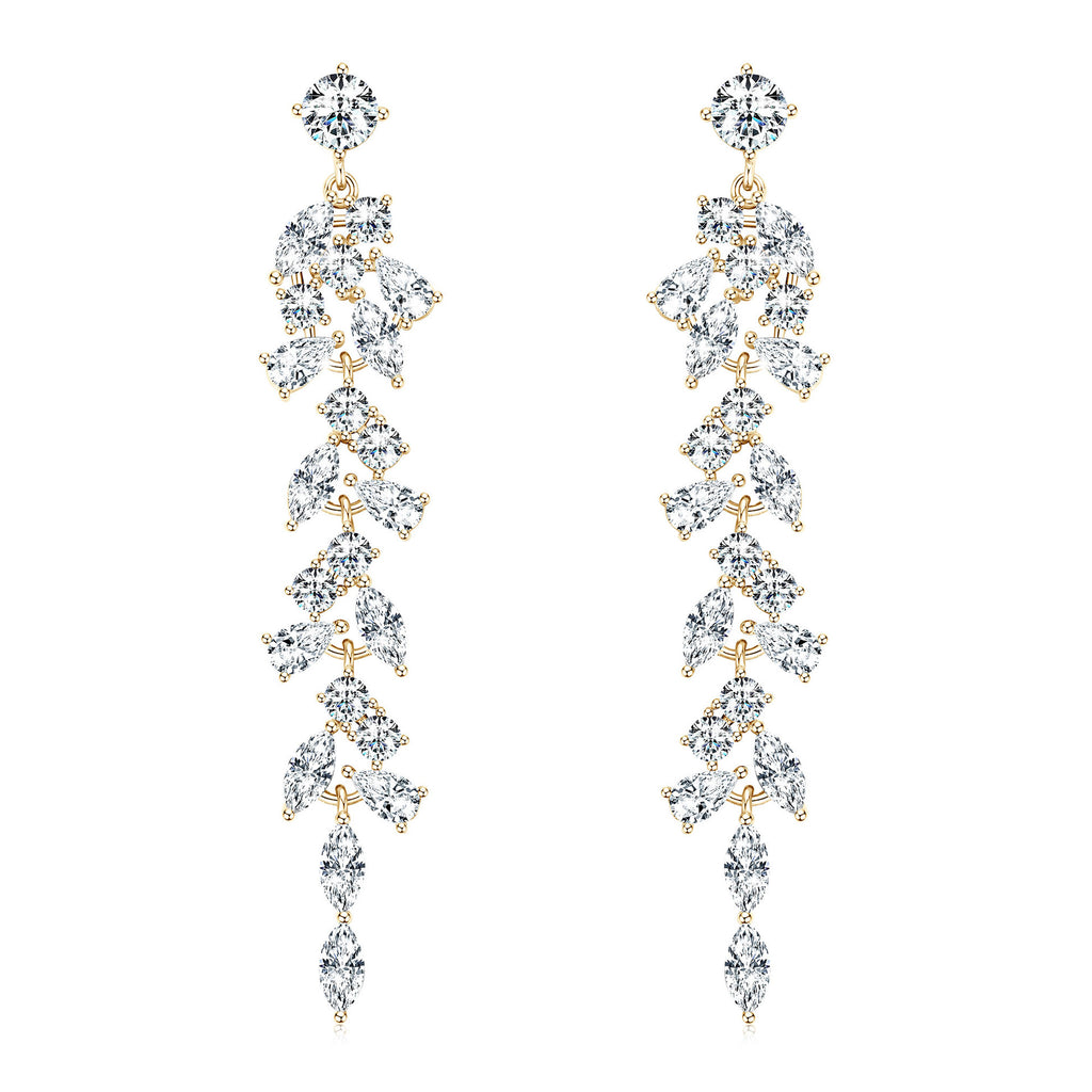 Astrid - Moissanite Dangle Silver Bridal Wedding Earrings