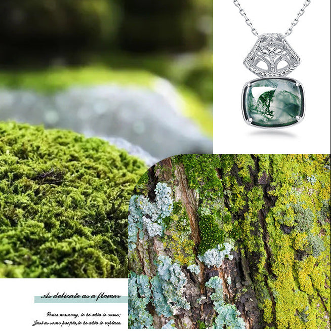 Egyptian Queen Moss Agate Pendant For Women