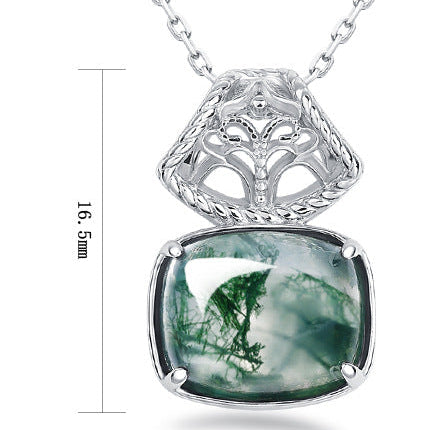 Egyptian Queen Moss Agate Pendant For Women