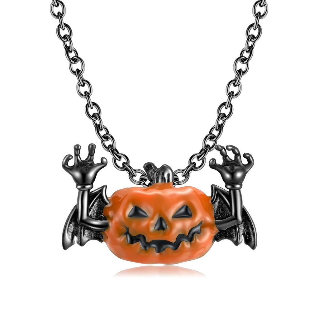 Halloween Bat Pumpkin Design Unique Gothic Pendant
