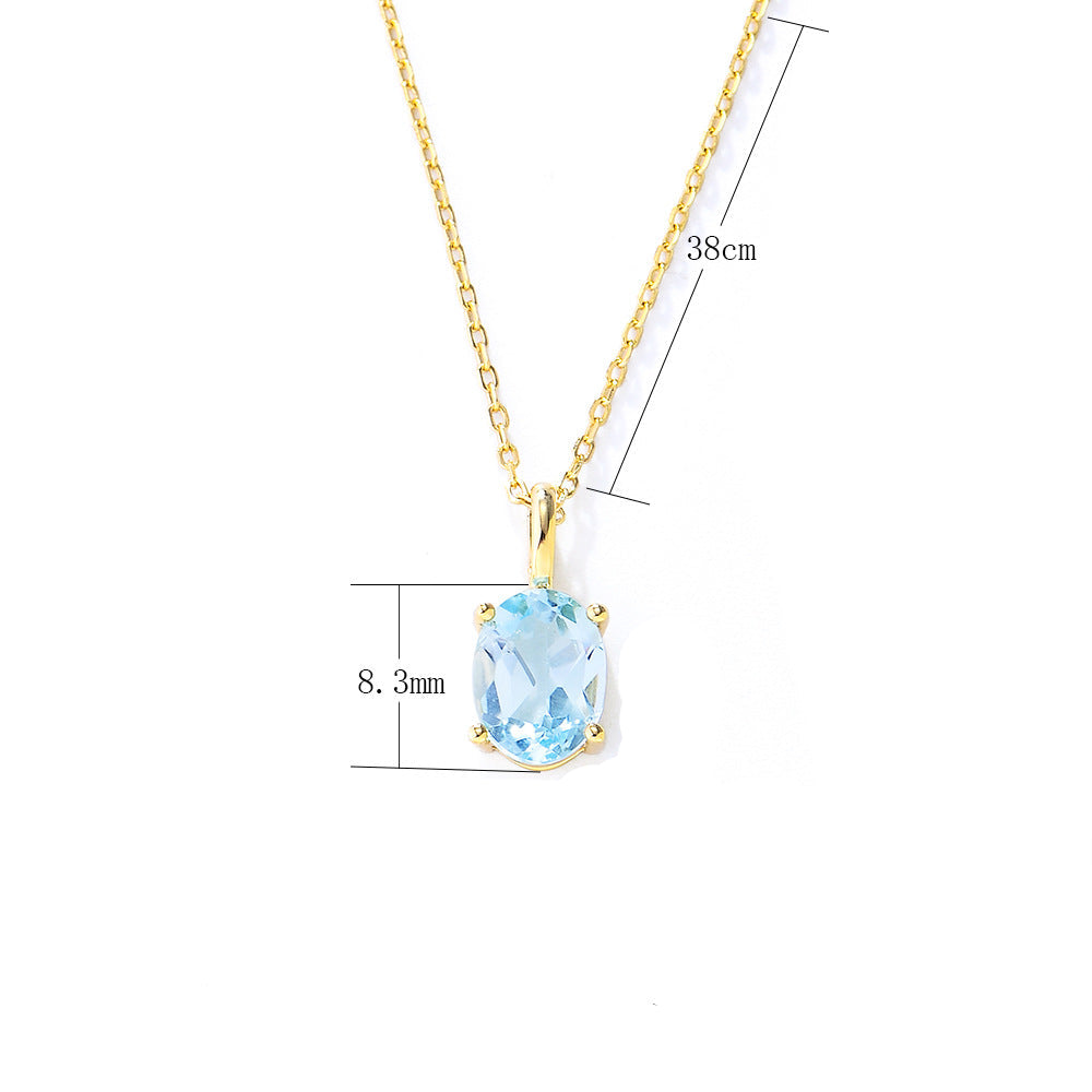 Elara Oval Cut Topaz Classic Necklace