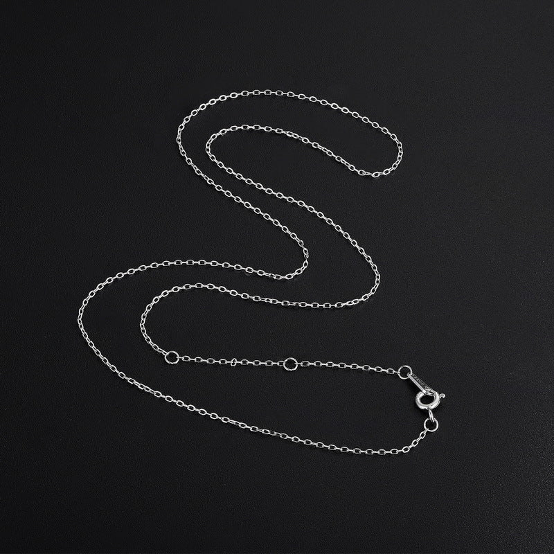 Silver Simple Necklace Minimalist Fashion Chain with 3-Loop Adjustable Extender