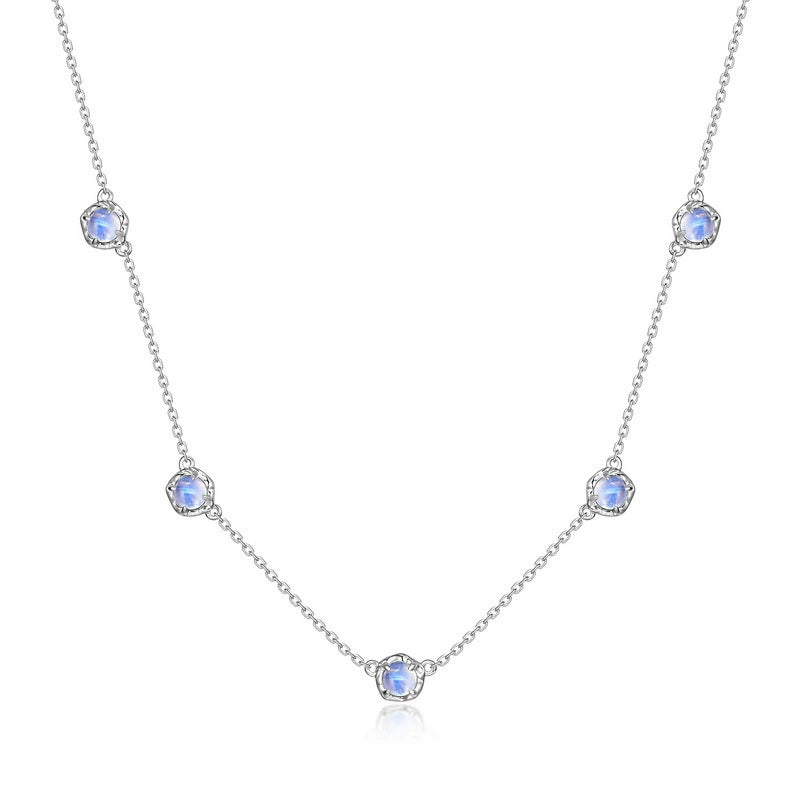 Yvaine Round Cut  Moonstone Classic Necklace