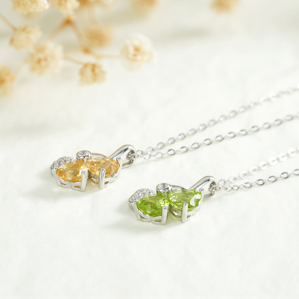Gideon - Heart Cut Shape Citrine Unique Necklace
