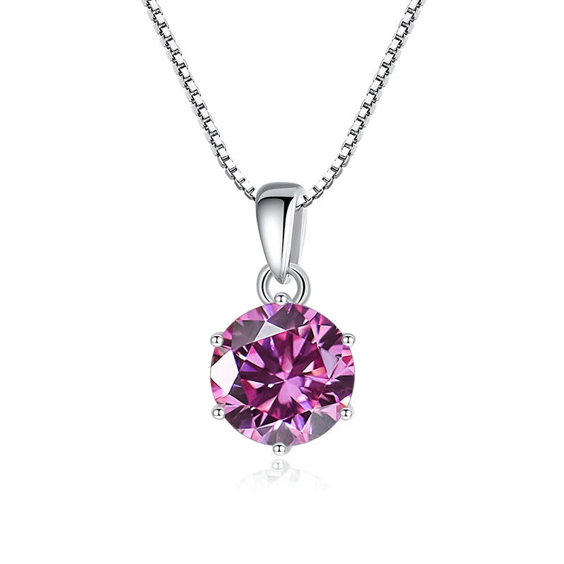 Isla Round Cut Moissanite Classic Necklace