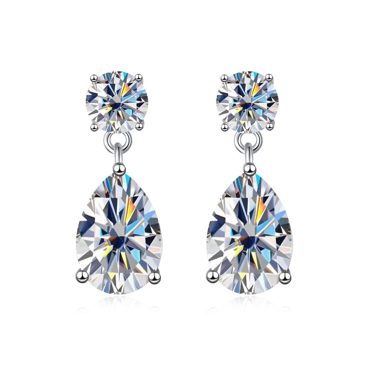 10K/14K Pear Cut Moissanite Drop Earrings Classic Wedding Earrings