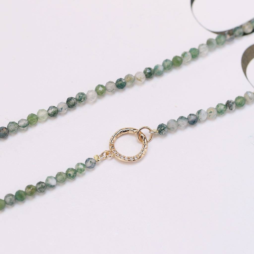 Handcrafted Moss Agate Beads Necklace