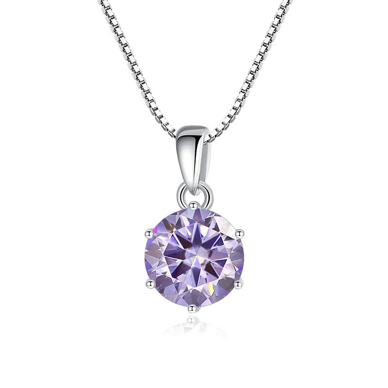 Isla Round Cut Moissanite Classic Necklace