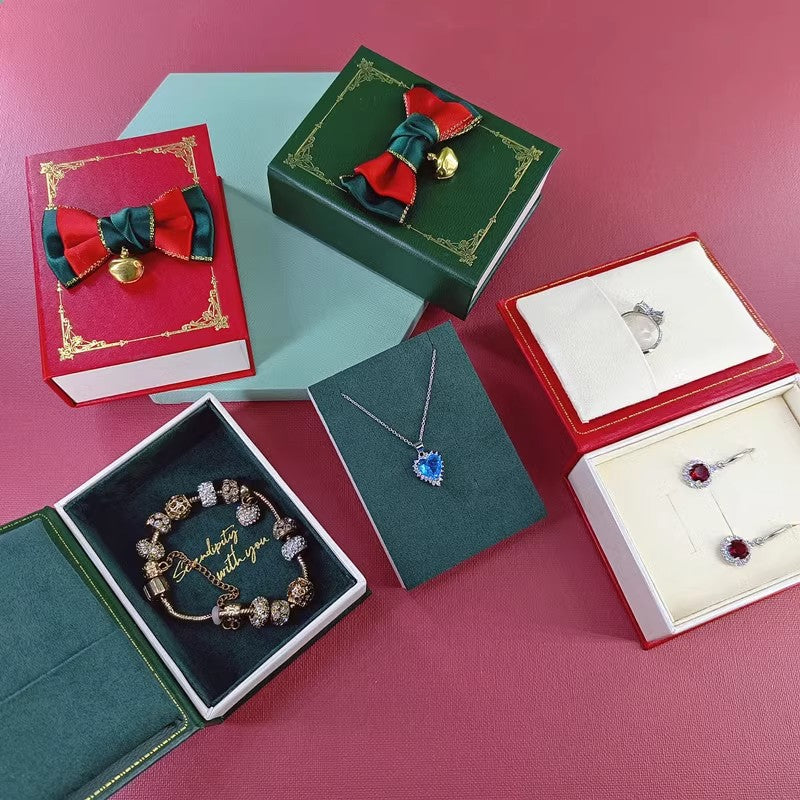 Luxury Christmas Book-Style Jewelry Gift Box – Creative Flip-Book Design for Rings & Necklaces & Earrings