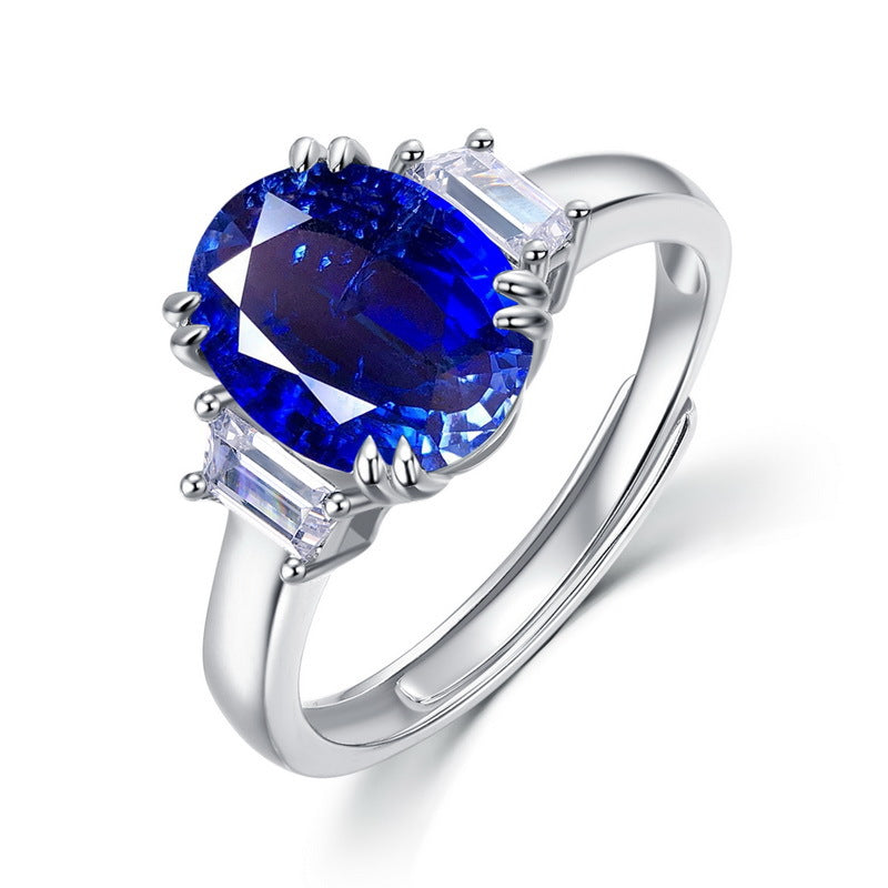 Oval Cut Lab Emerald Classic Collection Adjustable Engagement Ring