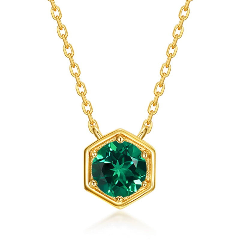 12 Months Birthstone Round Cut Classic Necklace