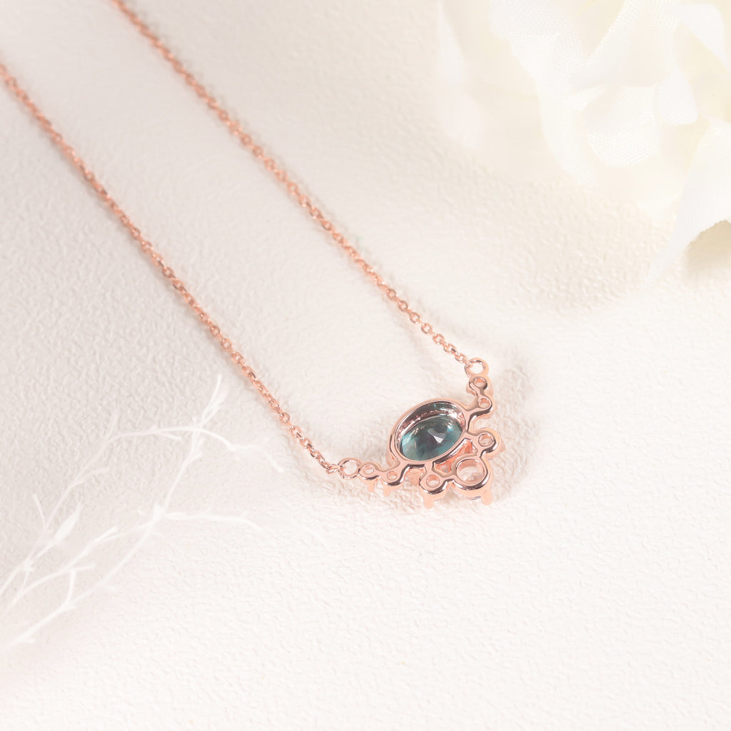 Beatrice Oval Cut Lab Alexandrite Unique Necklace