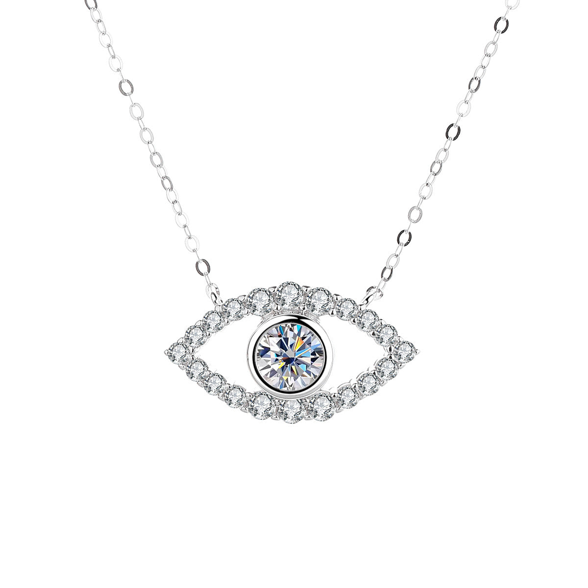 Allureye Round Cut Moissanite Unique  Necklace