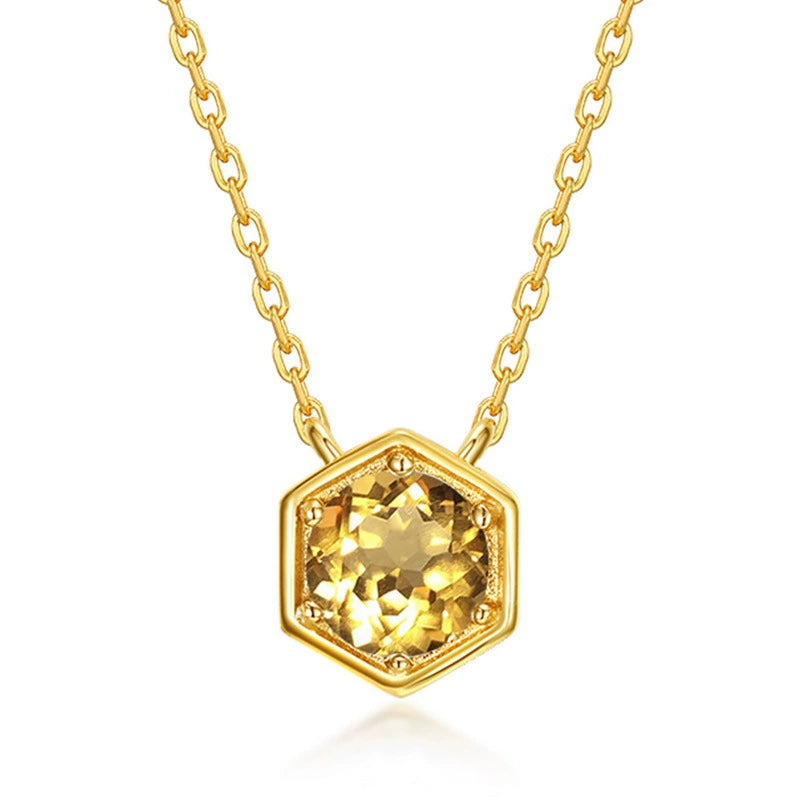 12 Months Birthstone Round Cut Classic Necklace