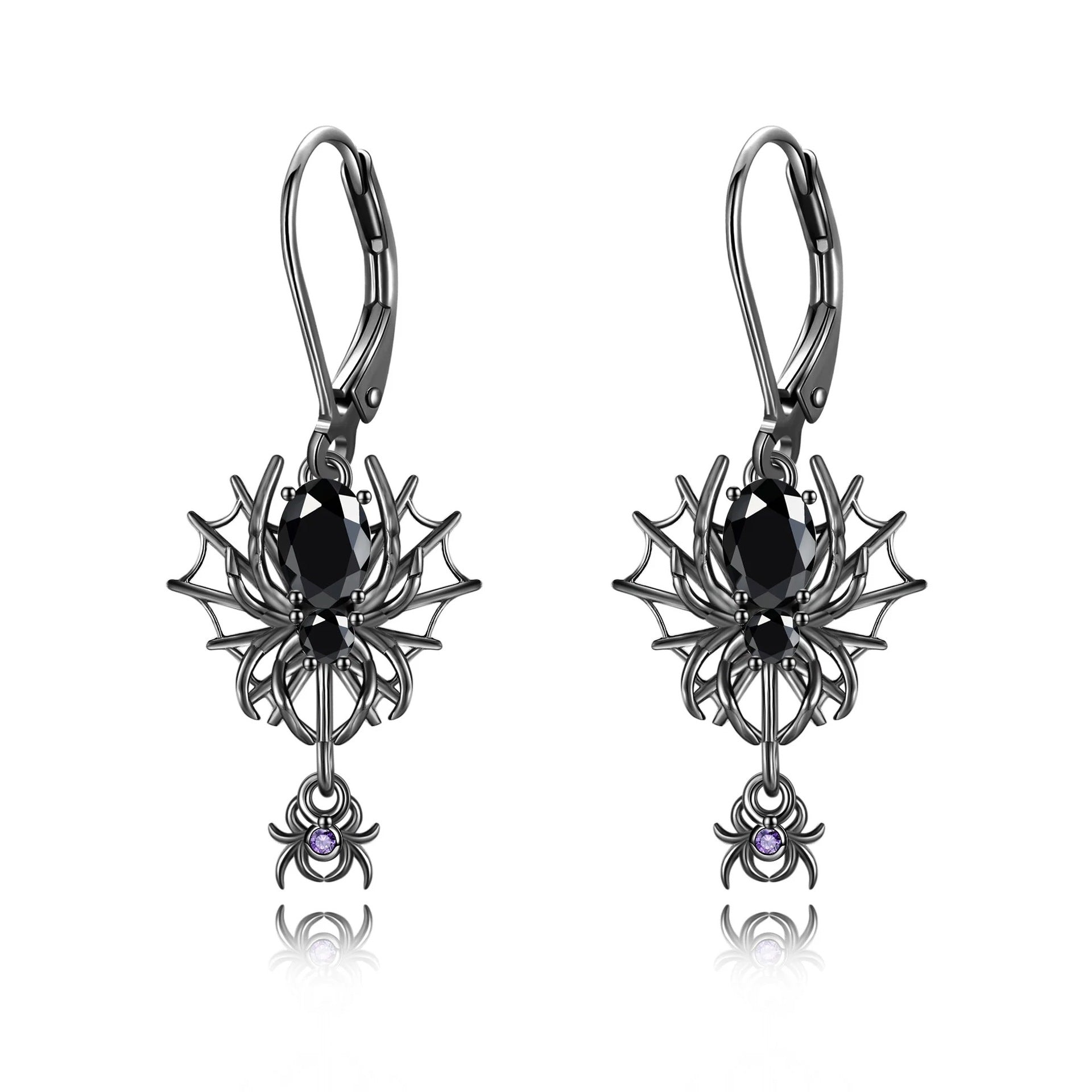 Gothic Cubic Zirconia Spider Earrings Unique Choices Halloween Earrings