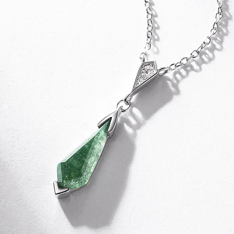 Clove - Kite Cut Moss Agate Classic Pendant