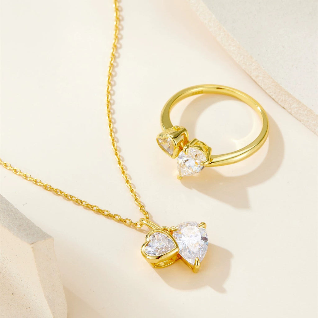 "Theodore" Heart to Heart Cut Cubic Zirconia Classic Necklace